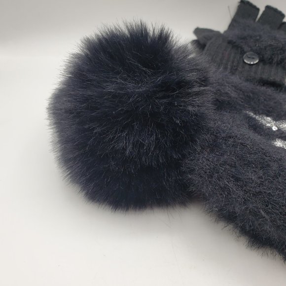 NWT ADULT SEQUIN SNOWFLAKE POM POM HAT SET - Picture 6 of 6